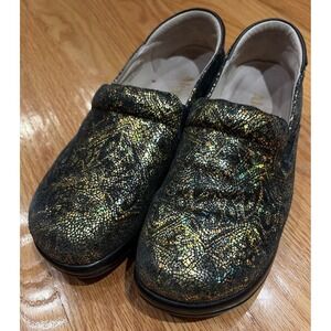 Alegria Keli Pro KEL-676W Womens Black Gold Clogs Shoes 37 (7-7.5)